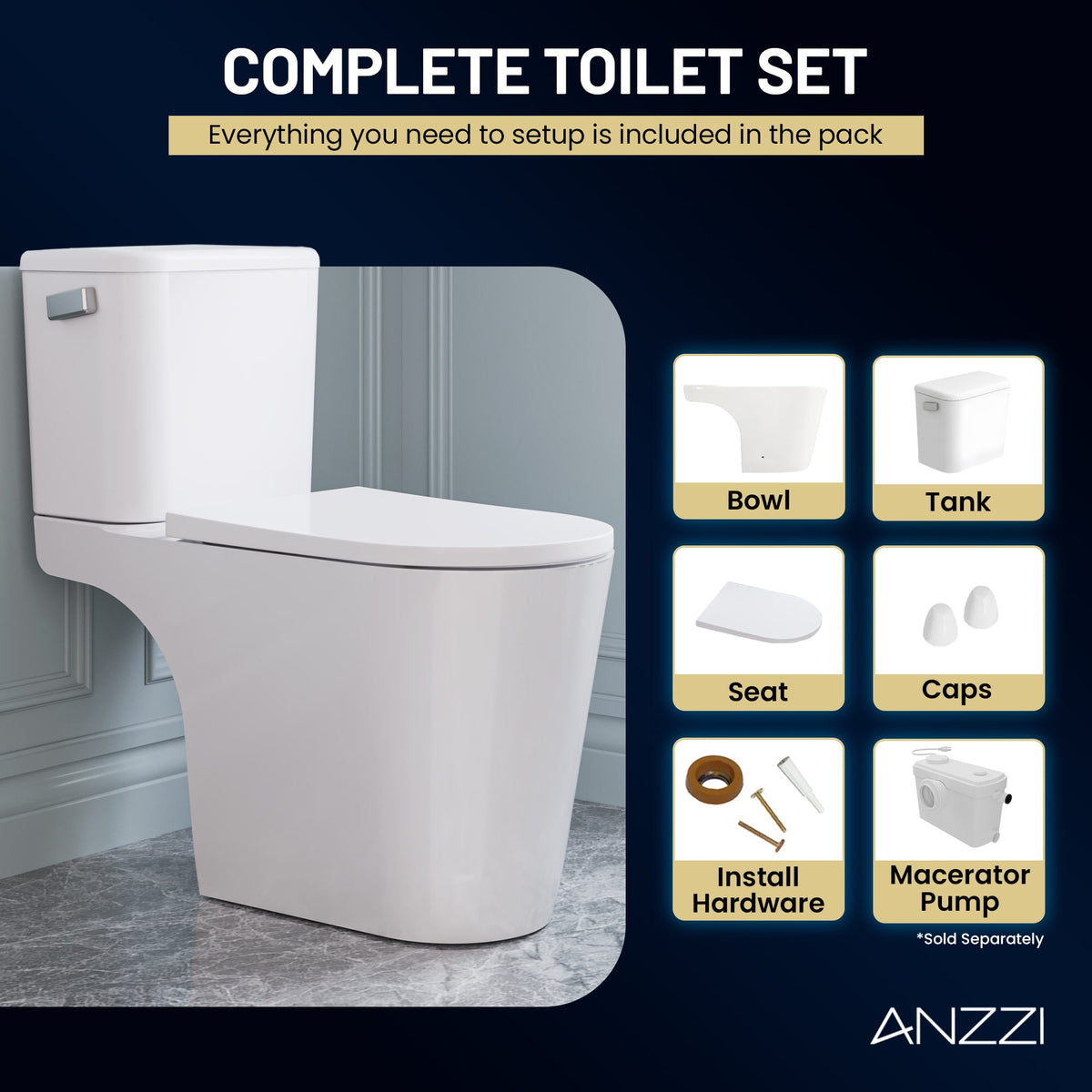 ANZZI Nesso Upflush Macerating Toilet System — view 10