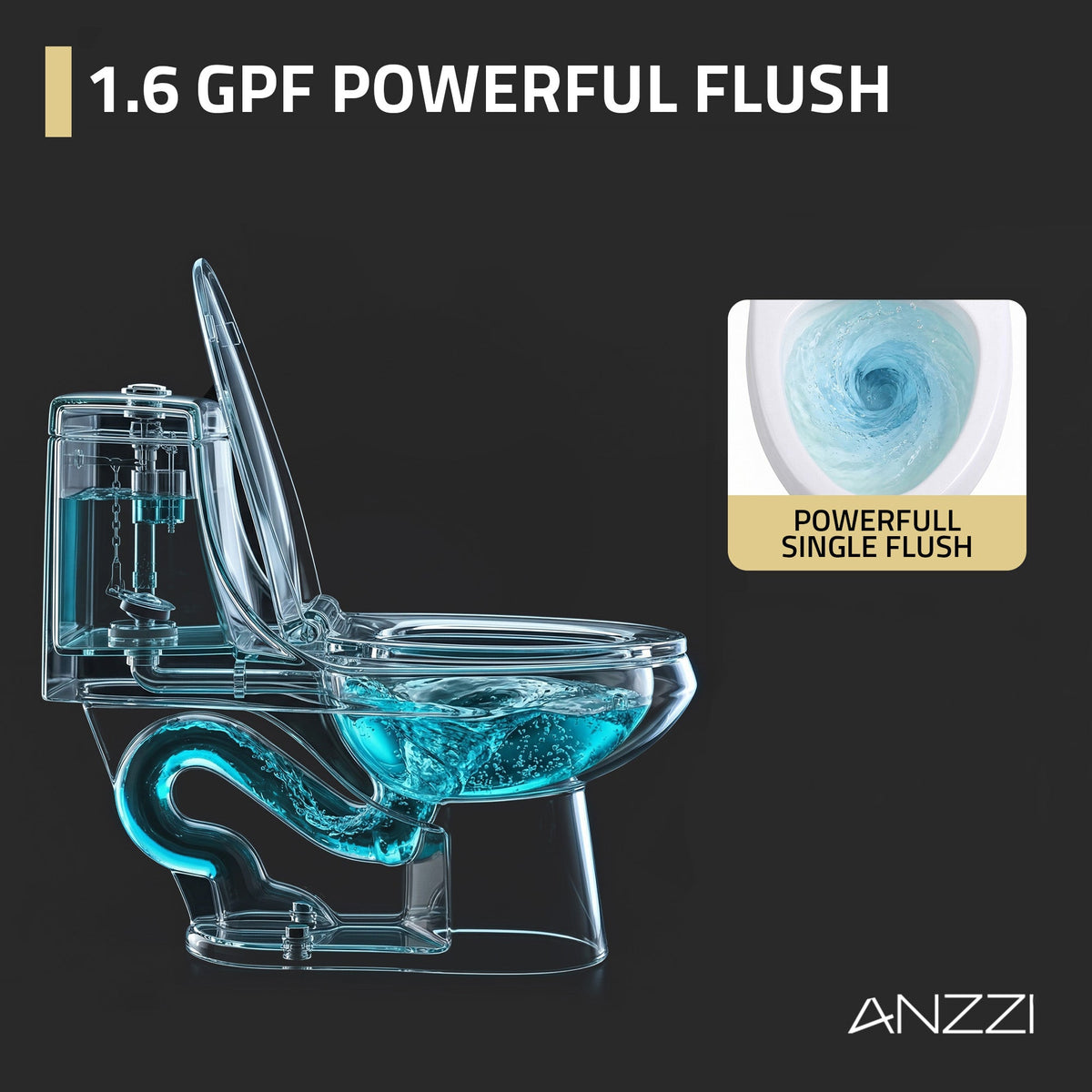 ANZZI Odin One-Piece Dual Flush Elongated Toilet — view 6