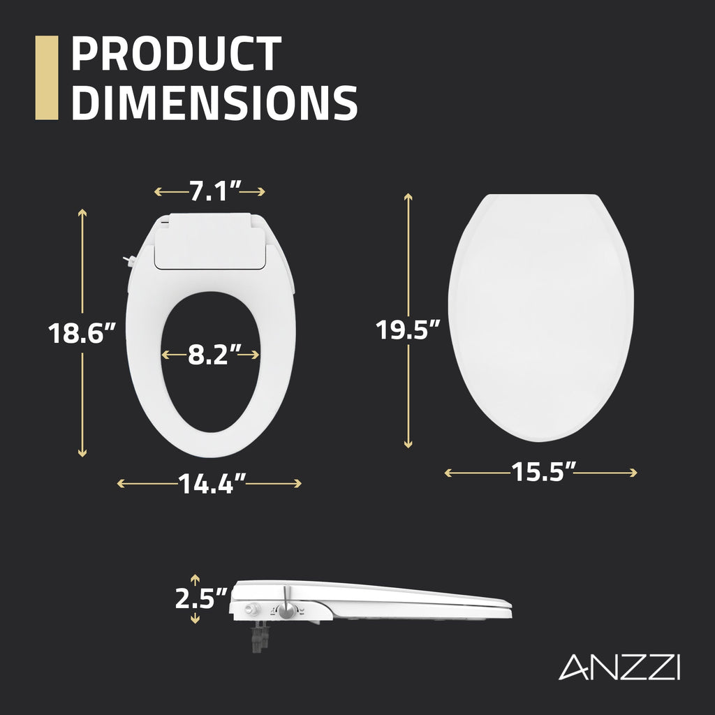 ANZZI Minnow Non-Electric Manual Bidet Toilet Seat — view 8