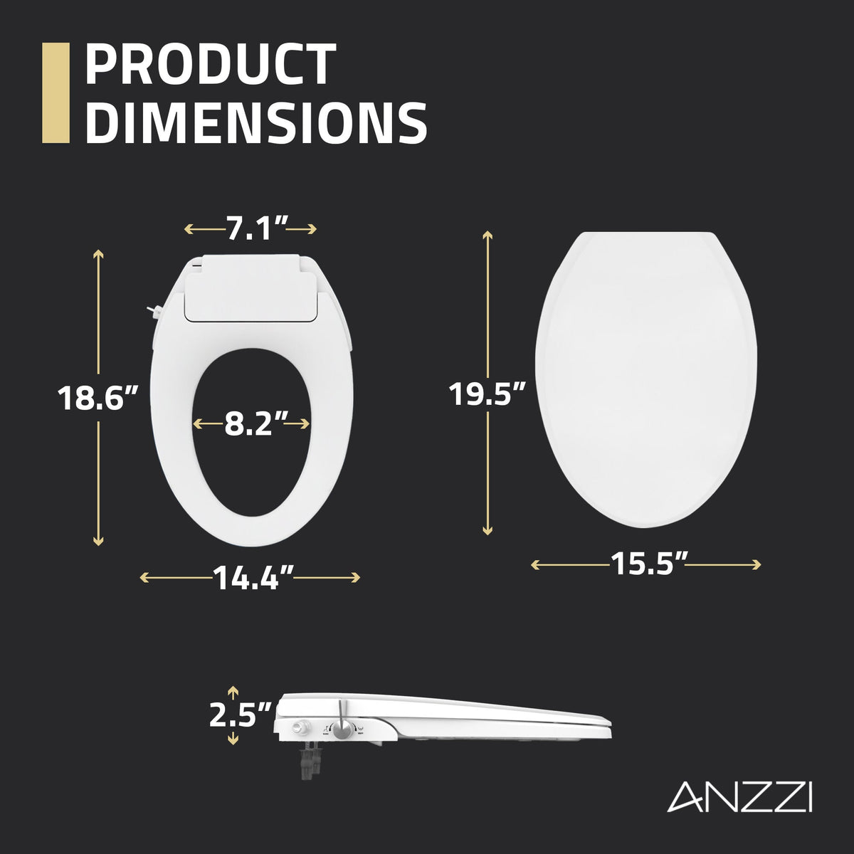 ANZZI Minnow Non-Electric Manual Bidet Toilet Seat — view 8