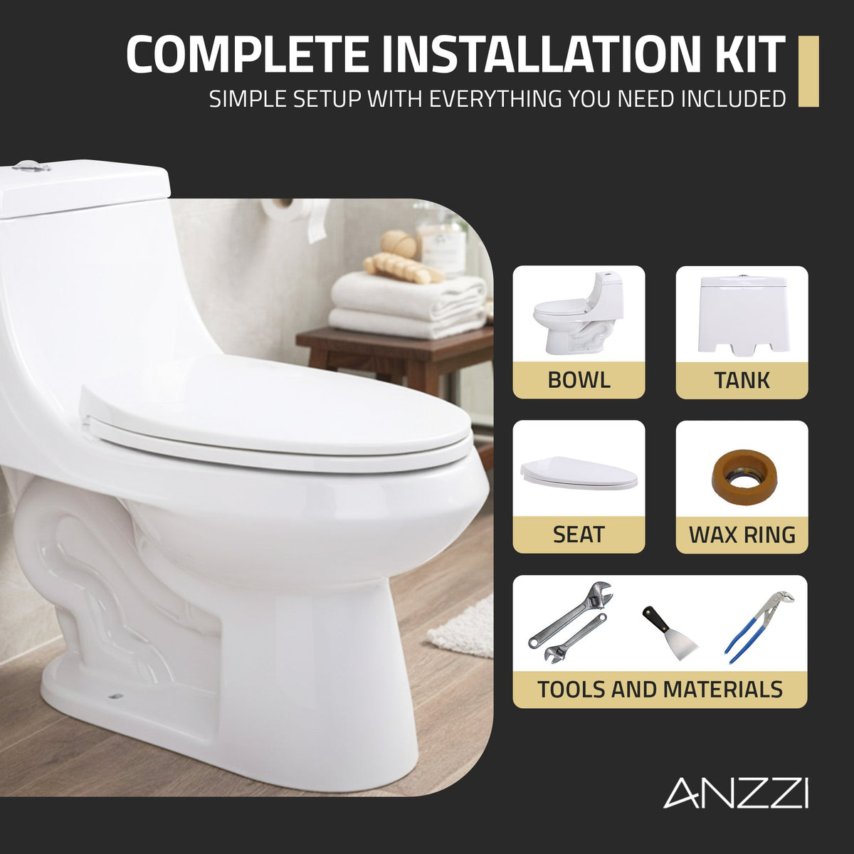 ANZZI Odin One-Piece Dual Flush Elongated Toilet — view 7
