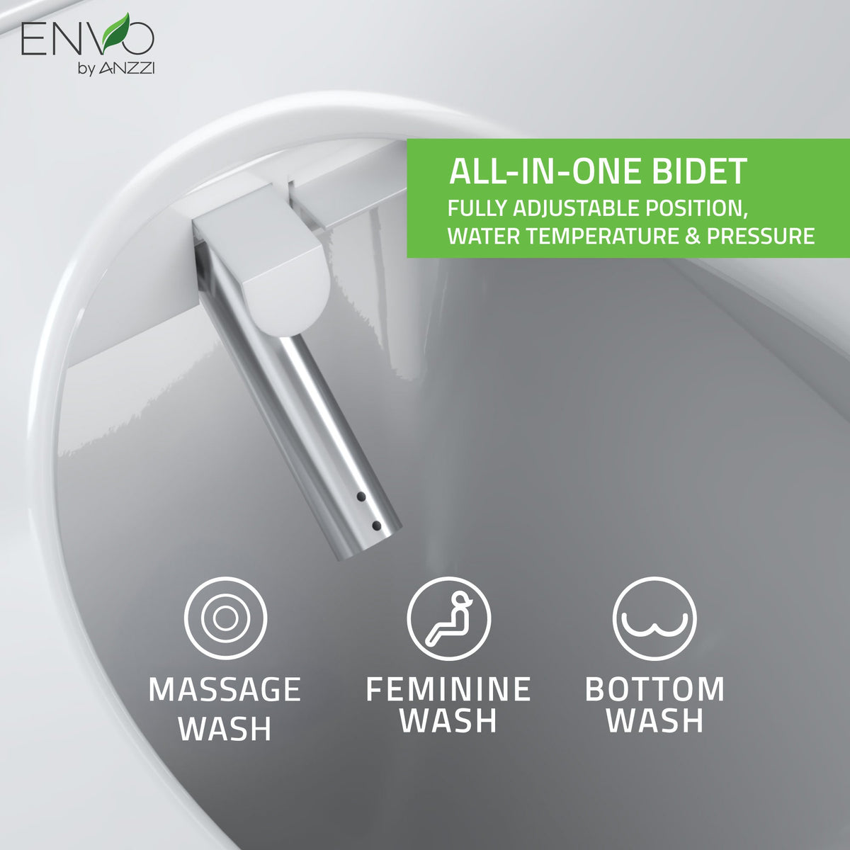 ANZZI Smart Bidet Seat 107 with Auto Open/Close Lid — view 11