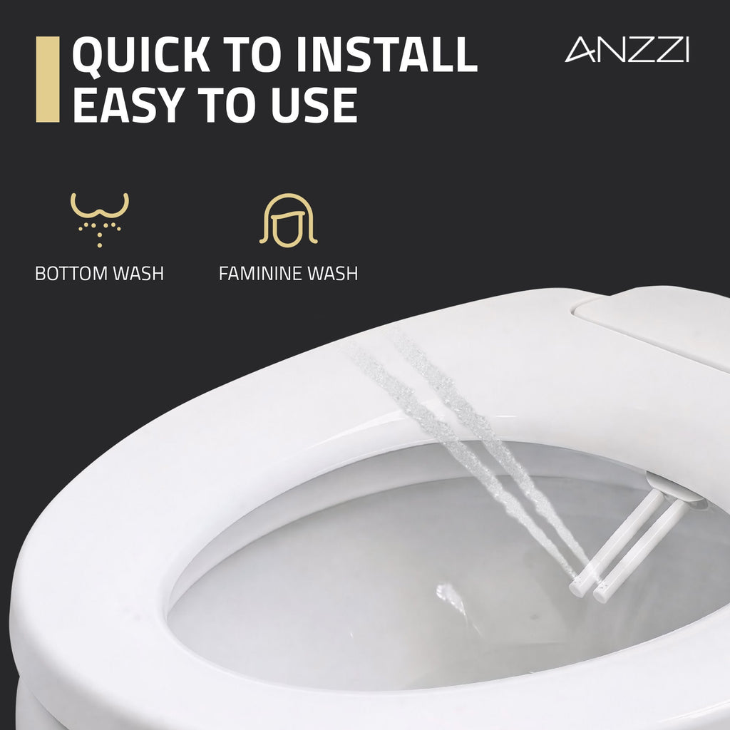 ANZZI Minnow Non-Electric Manual Bidet Toilet Seat — view 5