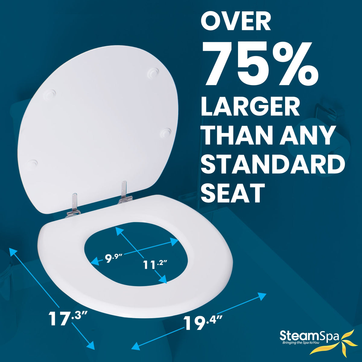 ANZZI XL COMFORT Round Closed Toilet Seat — view 3