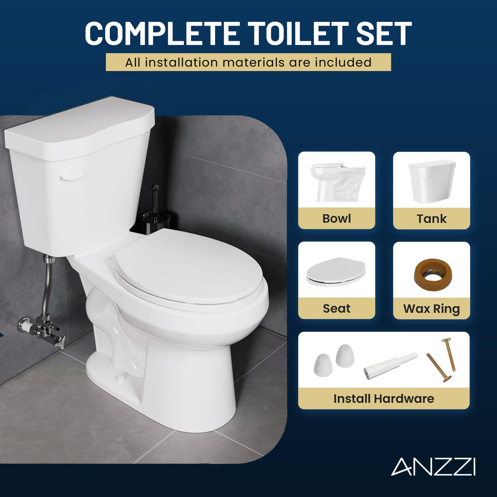 ANZZI Two-Piece ADA Comfort Height Toilet — view 4