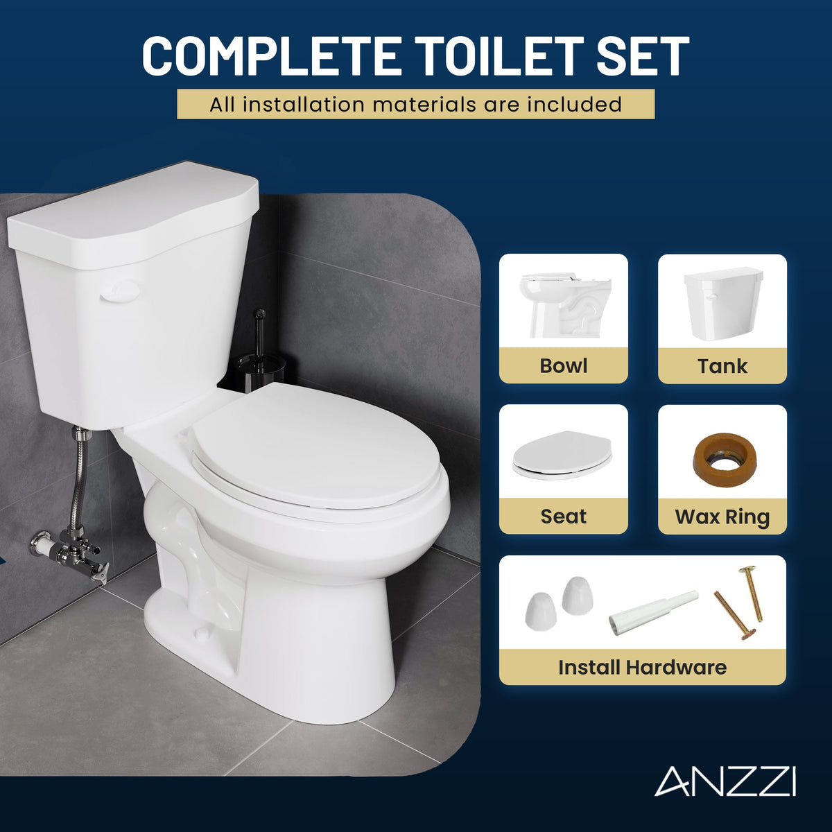 ANZZI Two-Piece ADA Comfort Height Toilet — view 4