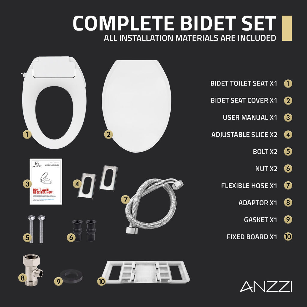 ANZZI Minnow Non-Electric Manual Bidet Toilet Seat — view 6